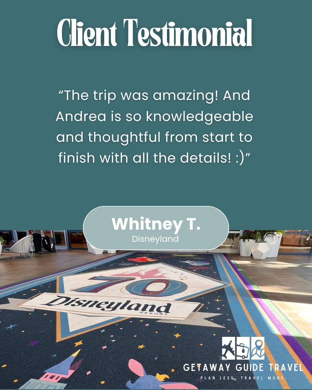 A huge thank you to Whitney for the kind review! 💫
Our Disneyland trip was truly one to remember &mdash; full of magic, laughs, and unforgettable moments 🏰✨

I absolutely loved helping plan this special adventure and am so glad it lived up to the m
