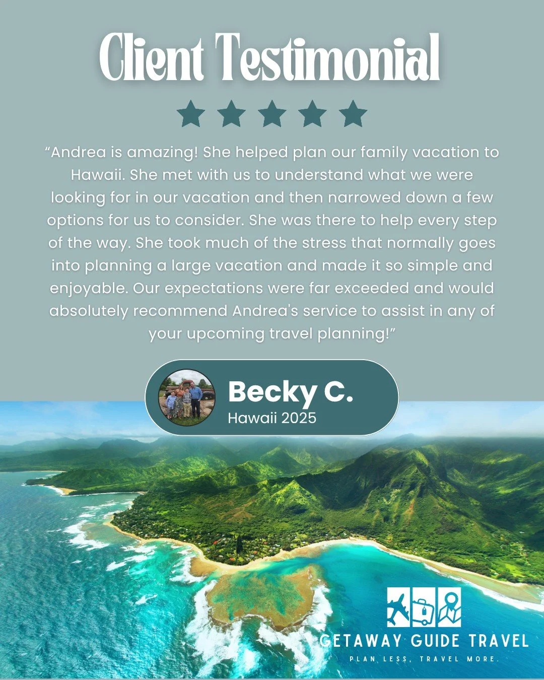 🌺 Big thanks to Becky for the kind words and thoughtful review!

Helping you plan your Hawaii getaway was such a joy &mdash; from selecting the perfect island escape to making sure every detail was taken care of, I loved being part of your journey. 