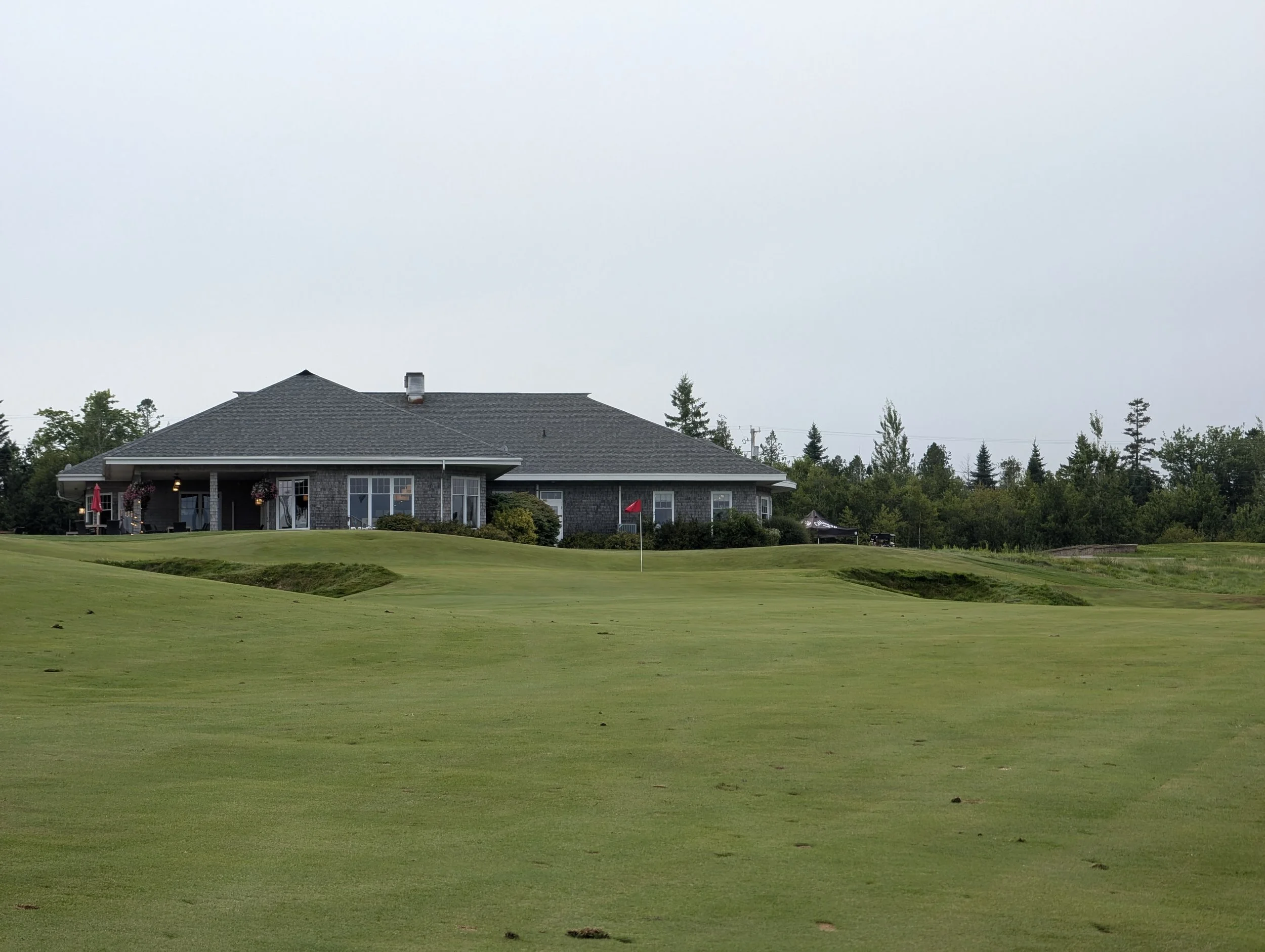 Rolling terrain is found throughout like that of the uphill 18th