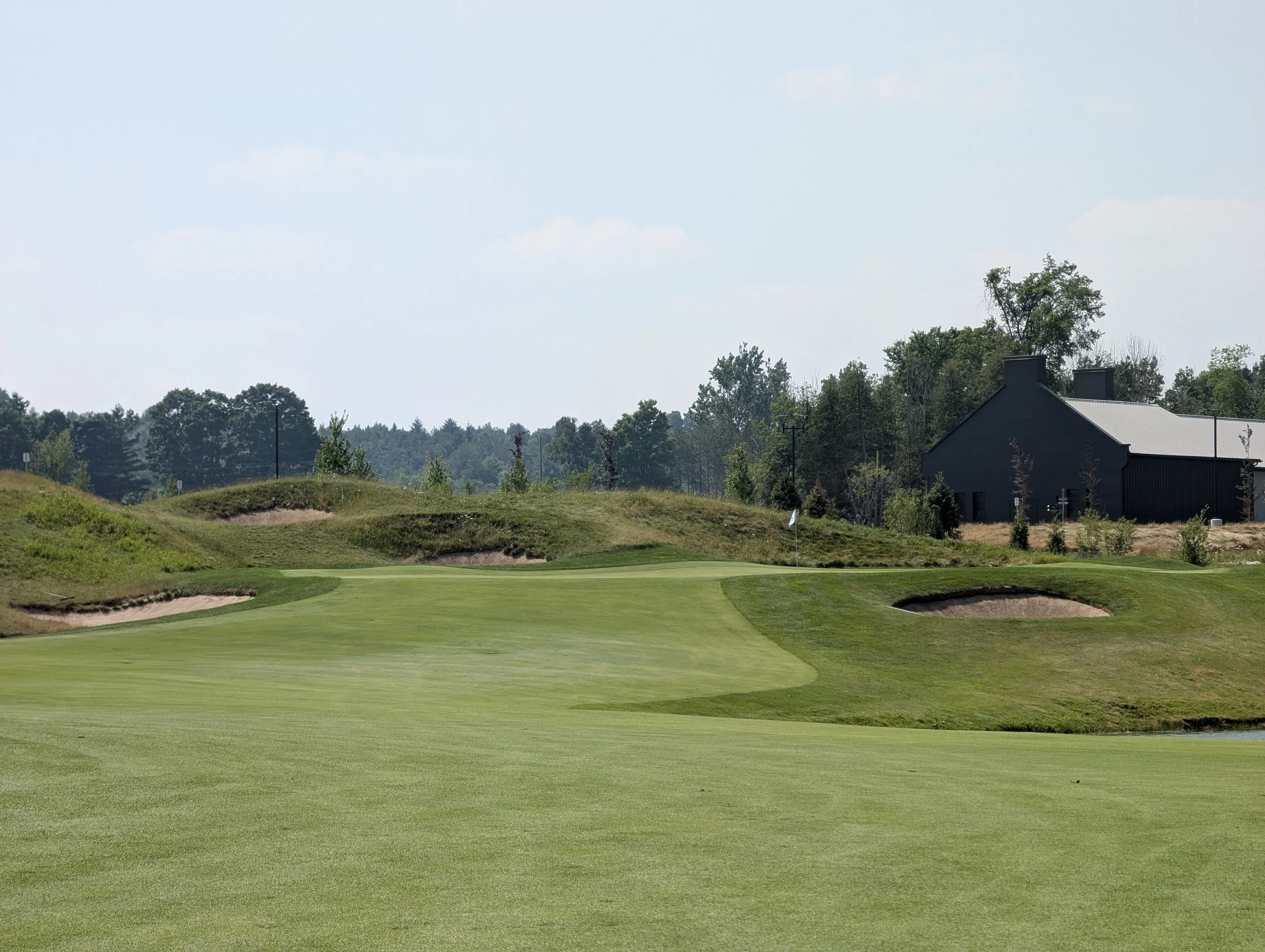 Approach to the par 5 ninth