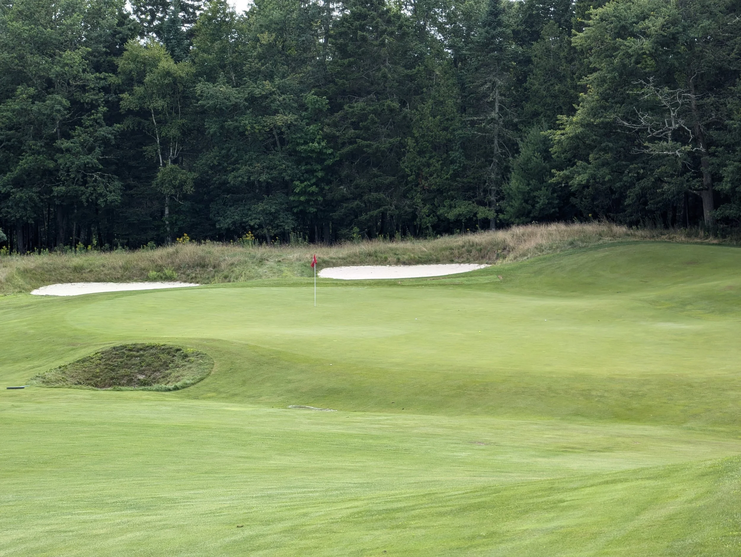 Rolling ground at the par 4 seventh