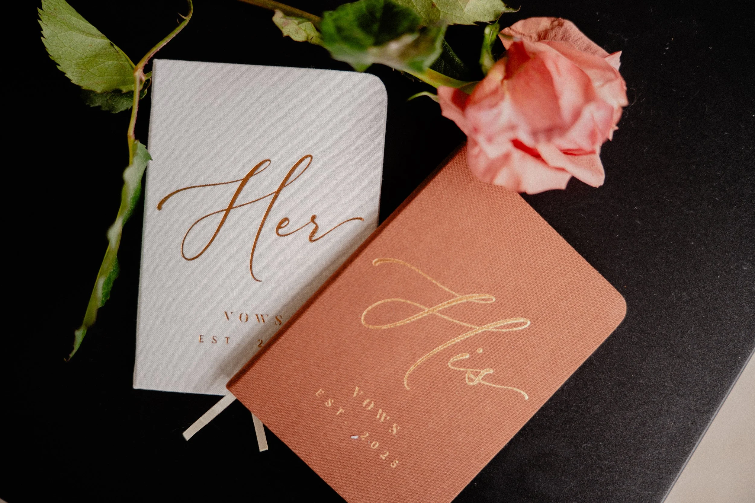 NJ wedding photography of vow books