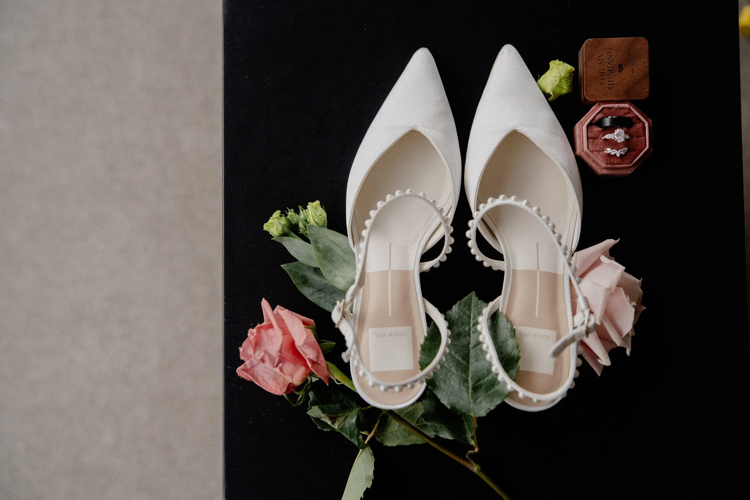 NJ Wedding Photography of a NJ brides shoes  for her NJ wedding