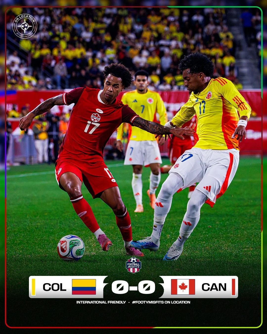 Colombia and Canada settle for a scoreless stalemate at Sports Illustrated Stadium