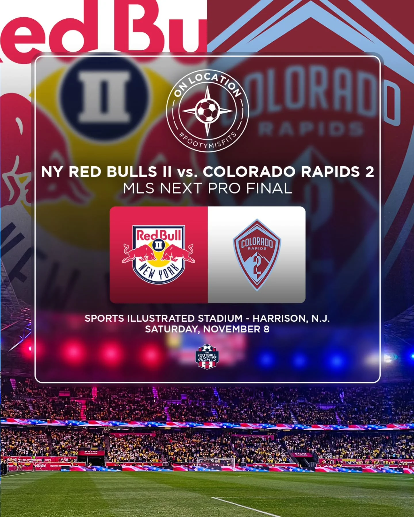 We're going to another final! Saturday is the fourth MLS Next Pro Final featuring New York Red Bulls II and Colorado Rapids 2 at Sports Illustrated Stadium! 🐂🏆🌊