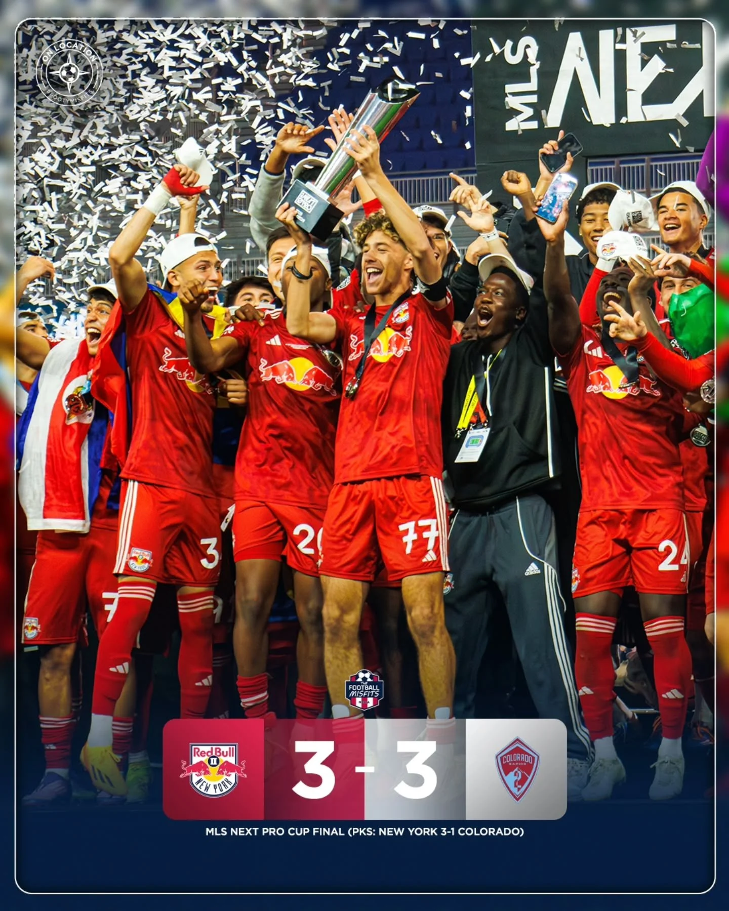 PARTIDAZO!!!! @nyrb2 will celebrate long into the night as they win the @mlsnextpro Cup!