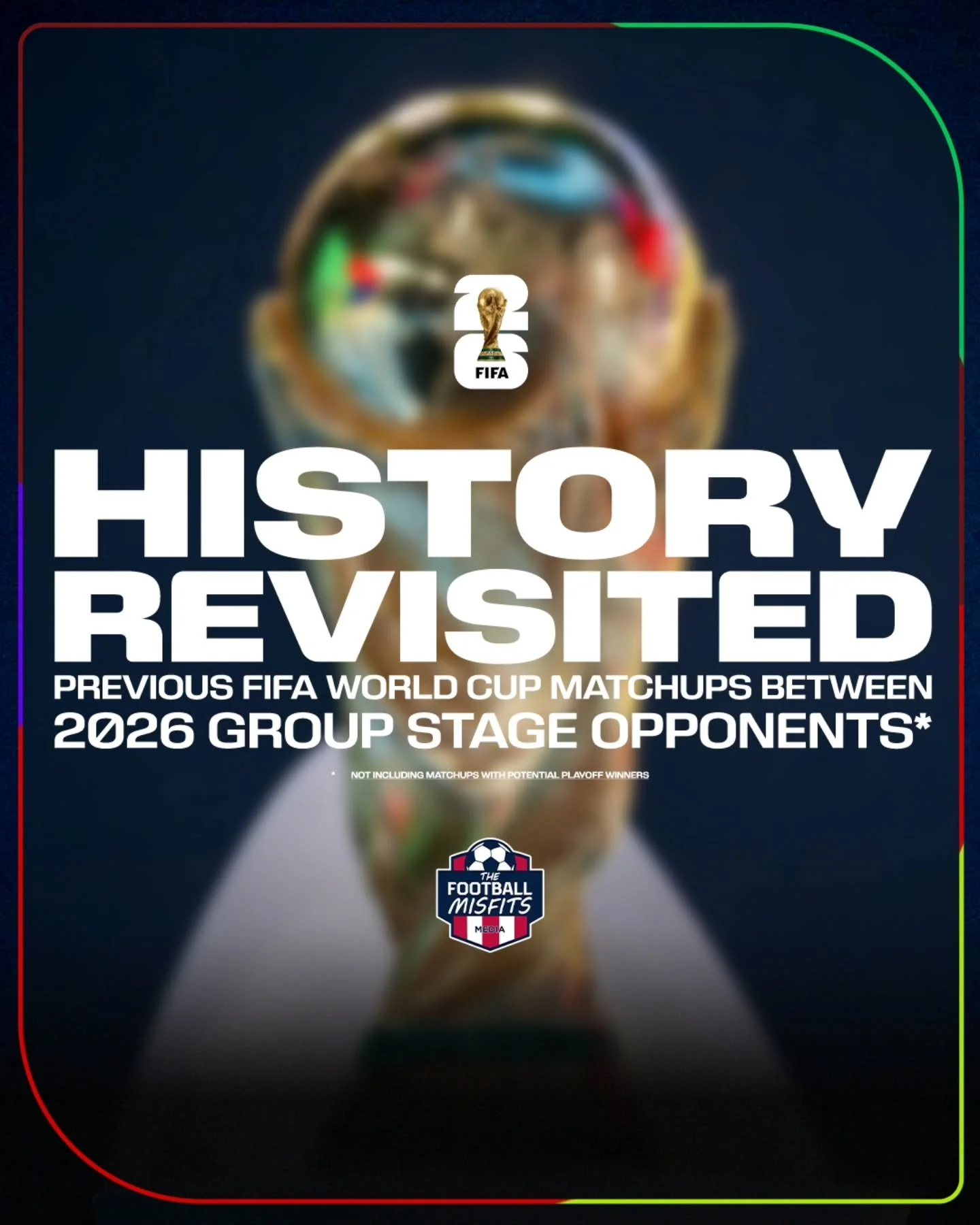 There are 15 group stage matches at the 2026 FIFA World Cup pitting teams against each other who have previously faced off on the sport's biggest stage and listed each of those matches chronologically.

Three matchups (🇲🇽 vs. 🇿🇦, 🇫🇷 vs. 🇸🇳, ?