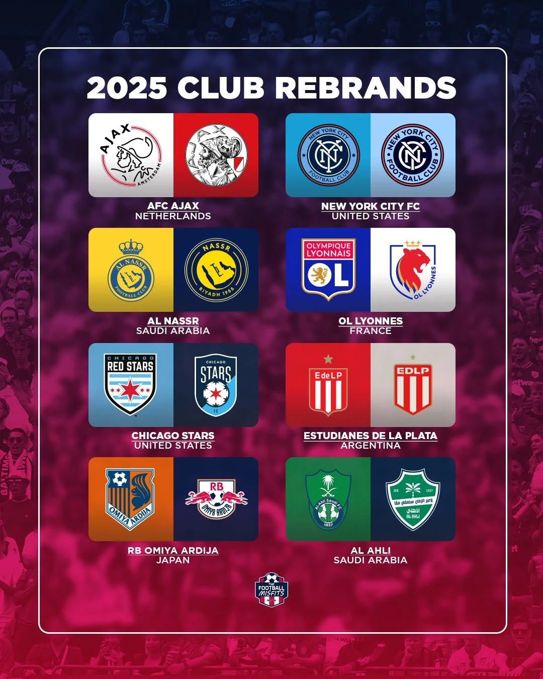 Our annual look back at the club logo rebrands of 2025

What do you think of these new looks (or old new if you're Ajax)?