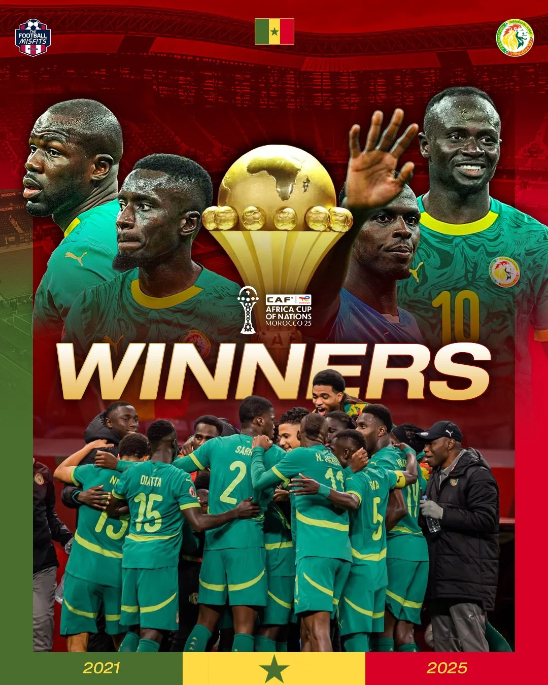 WHAT A DRAMATIC AFCON FINAL!

After a VAR decision that goes against them and a missed penalty at the end of regular time, Senegal finds the breakthrough goal to win their second Africa Cup of Nations!

#AFCON