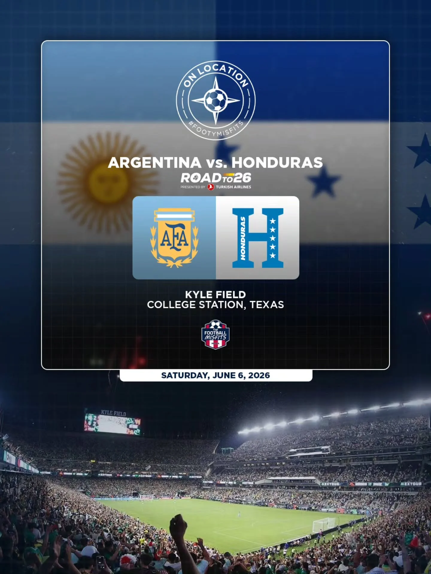 The first match we ever covered On Location was Argentina vs. Jamaica in September 2022 before winning the World Cup later that year. Honduras is significant as it makes up one-third of the #FootyMisfits 🇦🇷🇭🇳

An On Location that comes full circl