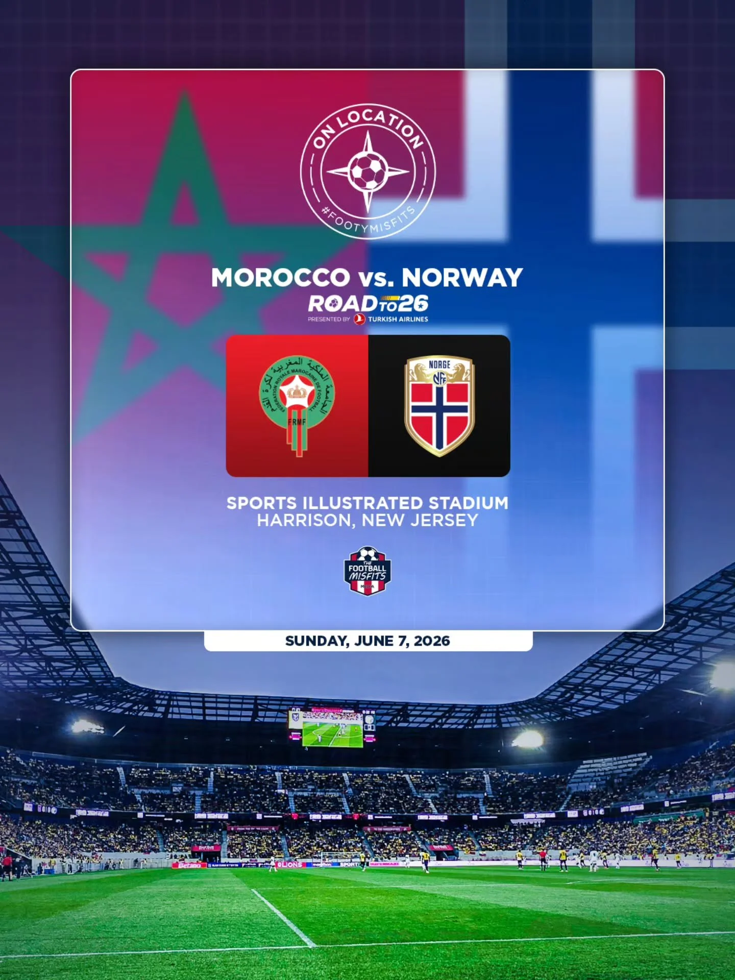 While we wait to head to College Station, now might be a good time to say we'll be at Morocco vs. Norway on Sunday afternoon

It's a short turnaround from tonight's match but we will have a presence in Harrison!