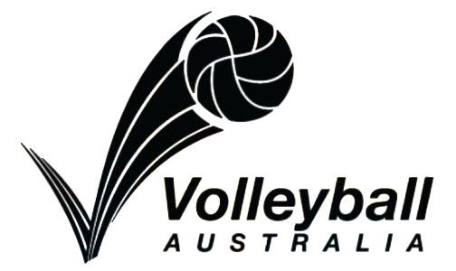 Logo of Volleyball Australia featuring a stylized volleyball and swoosh design.