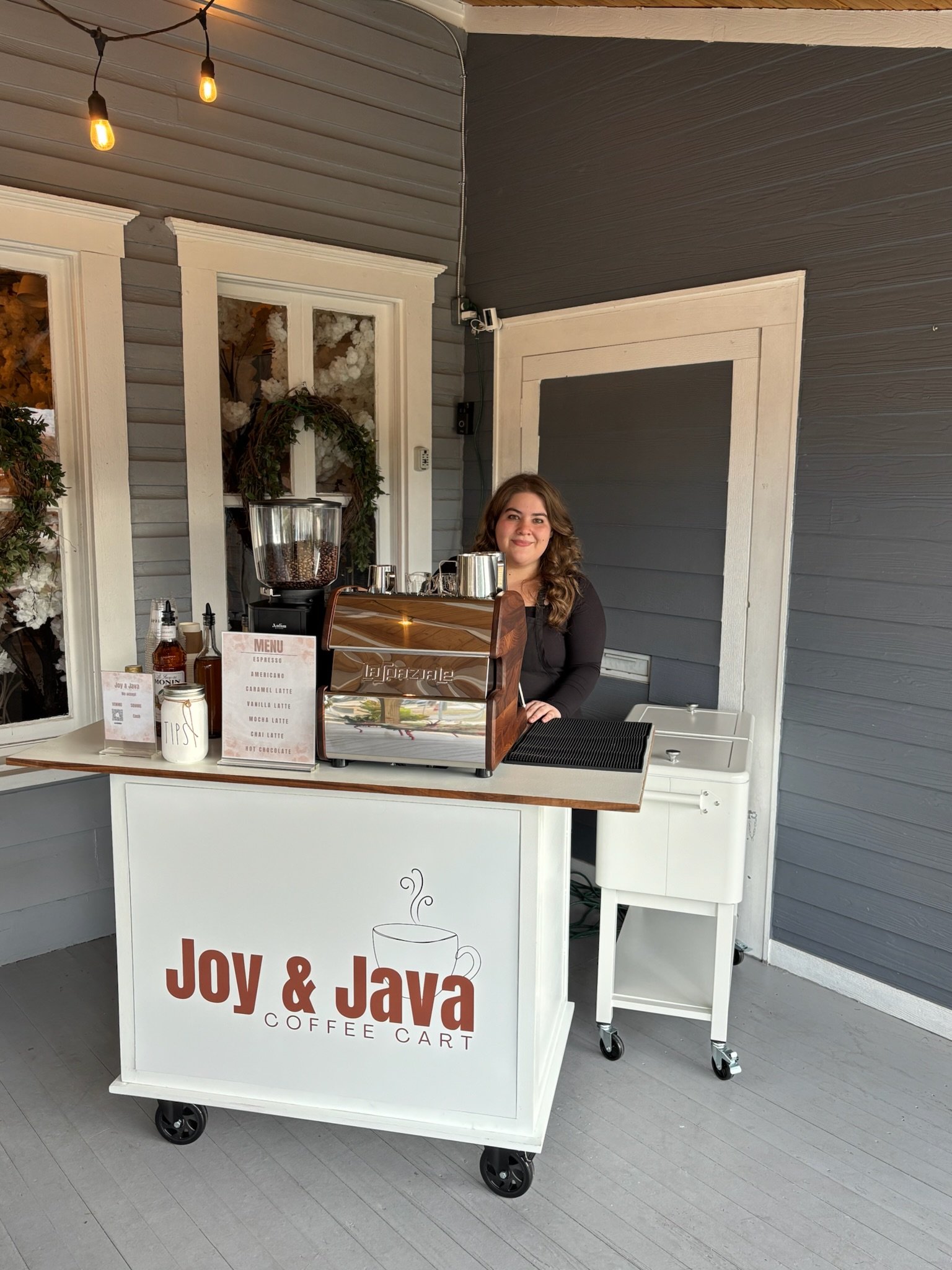 custom coffee cart catering for wedding