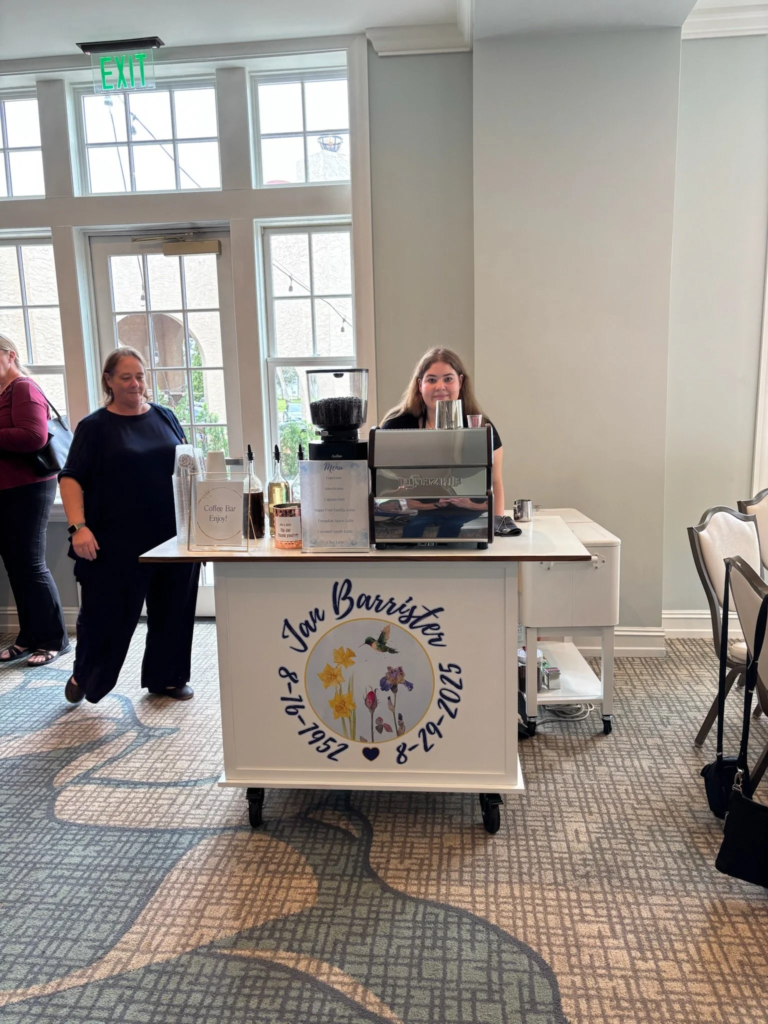 custom coffee cart for celebration of life