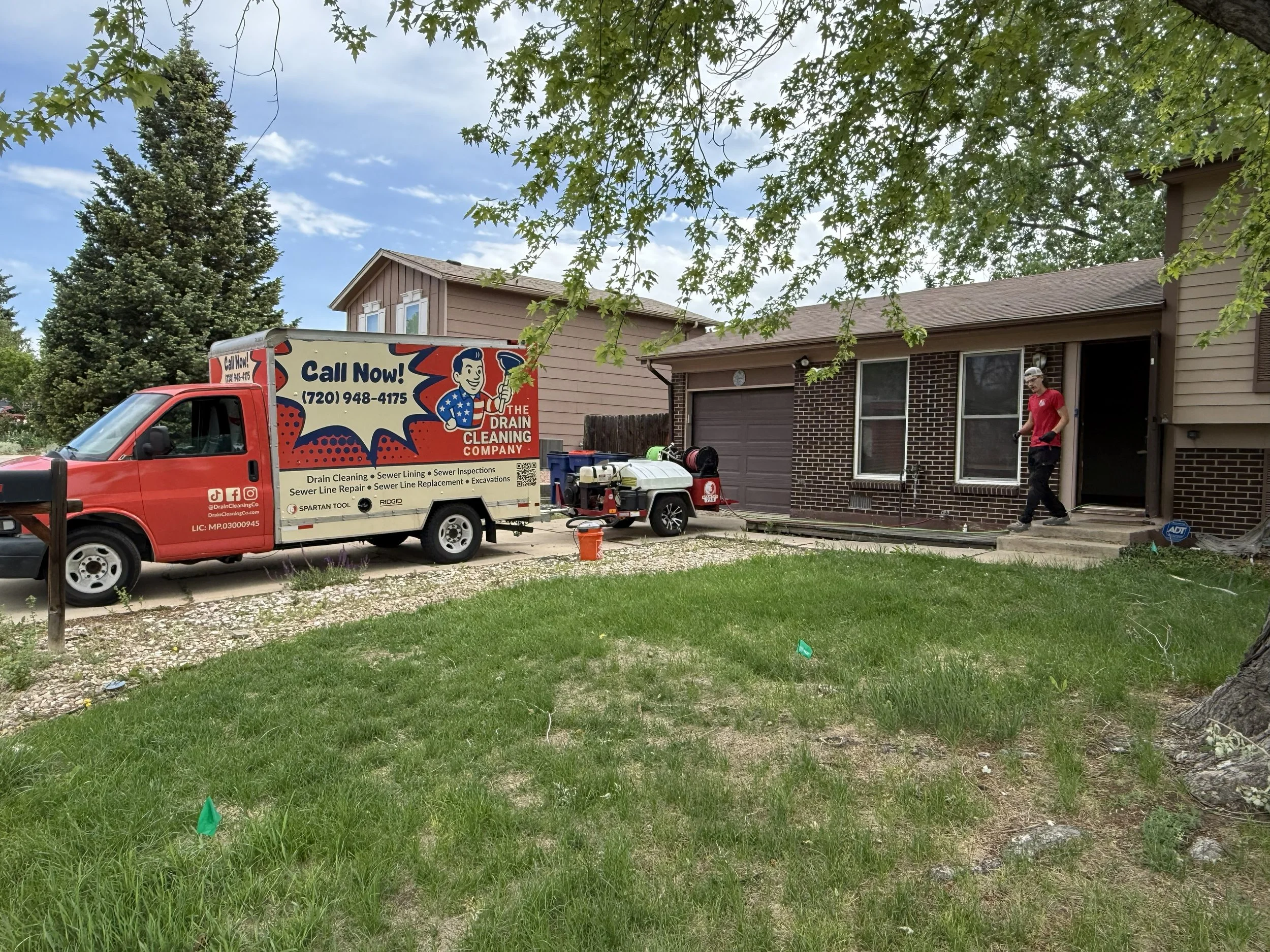 DrainCleaningCo Truck outside a Broomfield CO Home