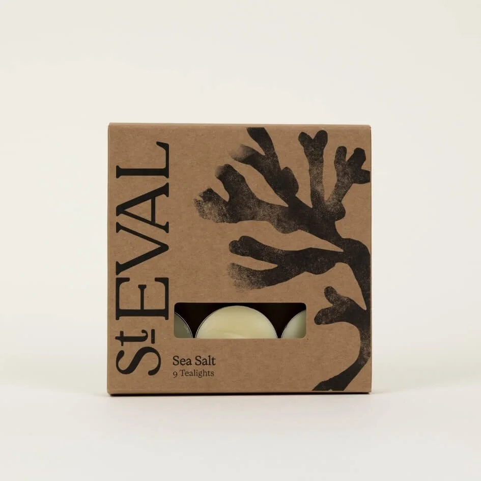 St. Eval Sea Salt scented tealights – pack of 9 in recycled packaging
