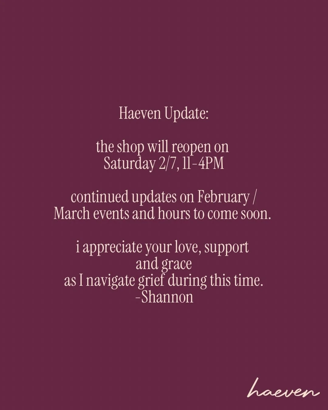 for those of you who don&rsquo;t follow me personally, I lost my dad unexpectedly on January 23rd.  i&rsquo;m finding myself struggling with what to say that is &ldquo;appropriate&rdquo; for this account, but ultimately - Haeven is me, it is personal
