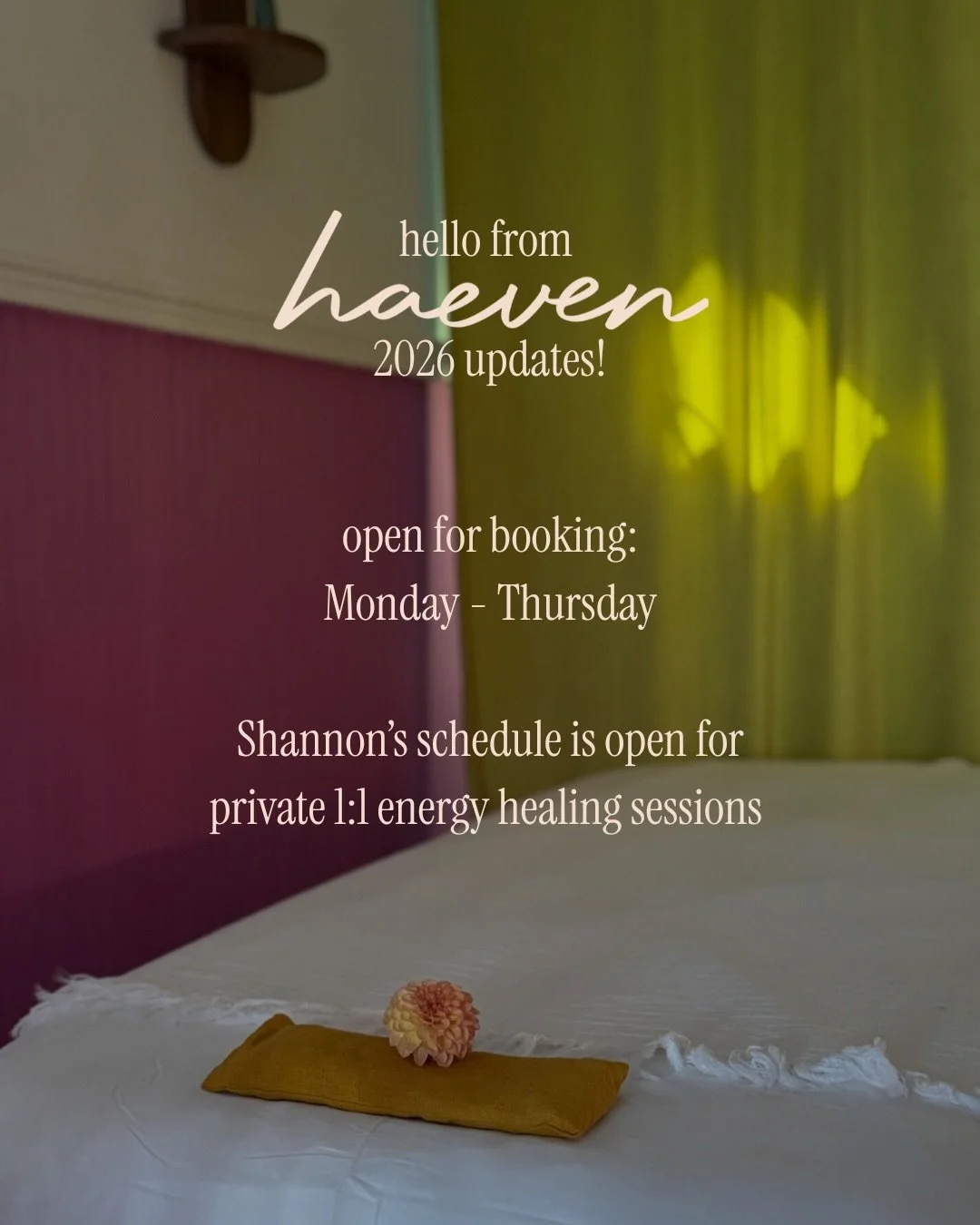 the new year is here and so are some updates to Haeven&rsquo;s offerings and schedule. 💫 

most notably: the link to book your private energy healing session with Shannon is updated now in our bio! 

we are so honored to welcome the Boston community