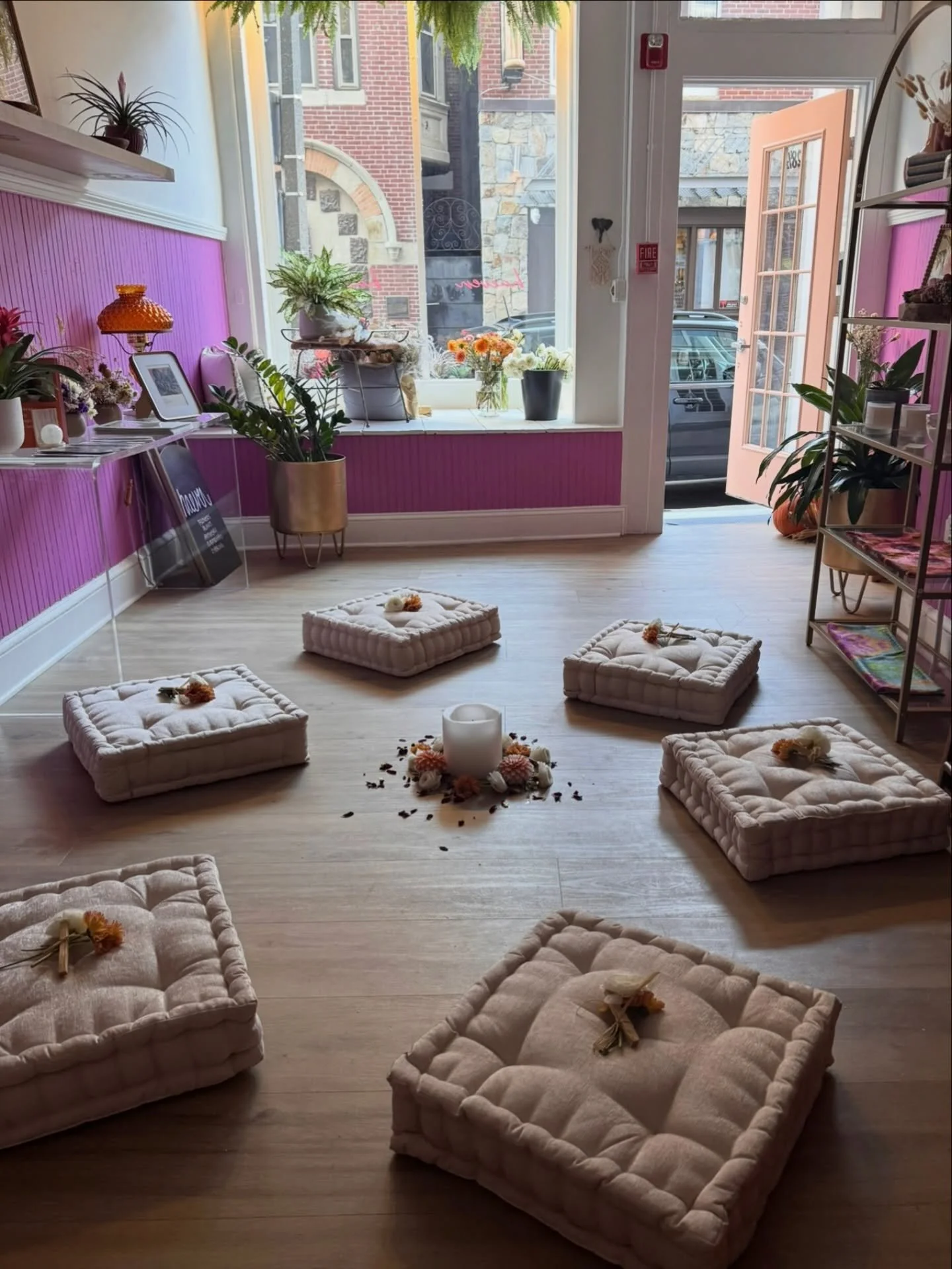 a peek inside the magic so far 🪄
1. our first full moon circle setup
2. fresh blooms 
3. bringing in more gems 💎 
4. tablescape for @mammamariaboston 
5. an ode to the moon
6. Haeven&rsquo;s very own maven, Miss Mae 🤍
7. reiki healing sanctuary, b
