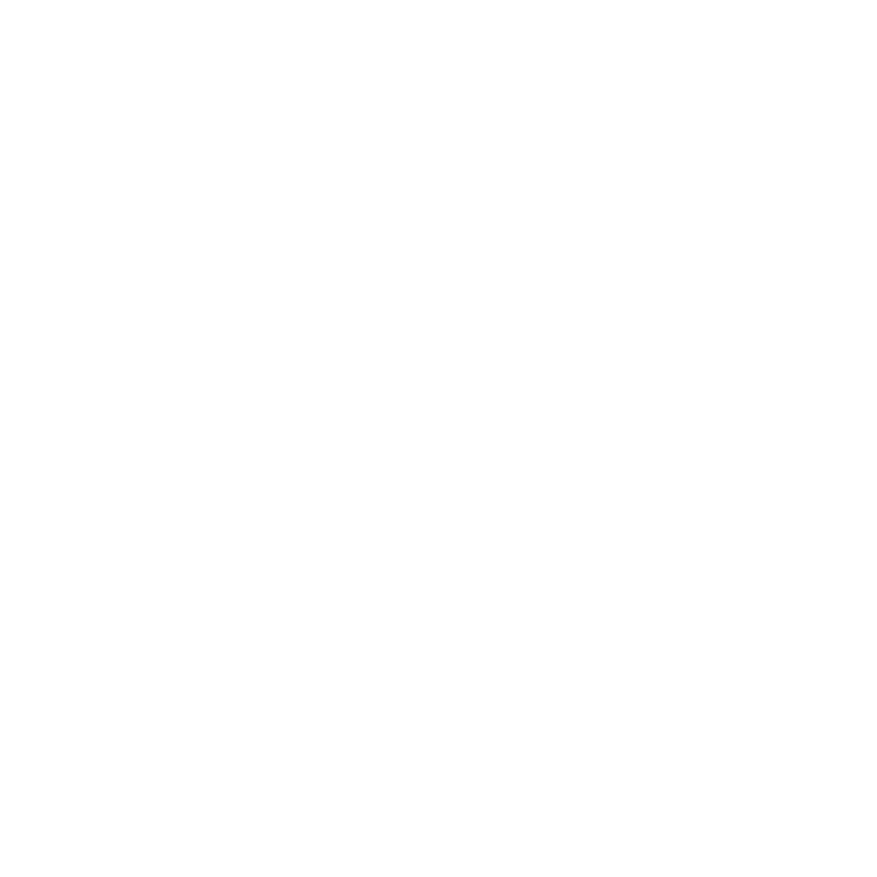 Black and white circular logo featuring a mountain range, trees, a river, and stars.