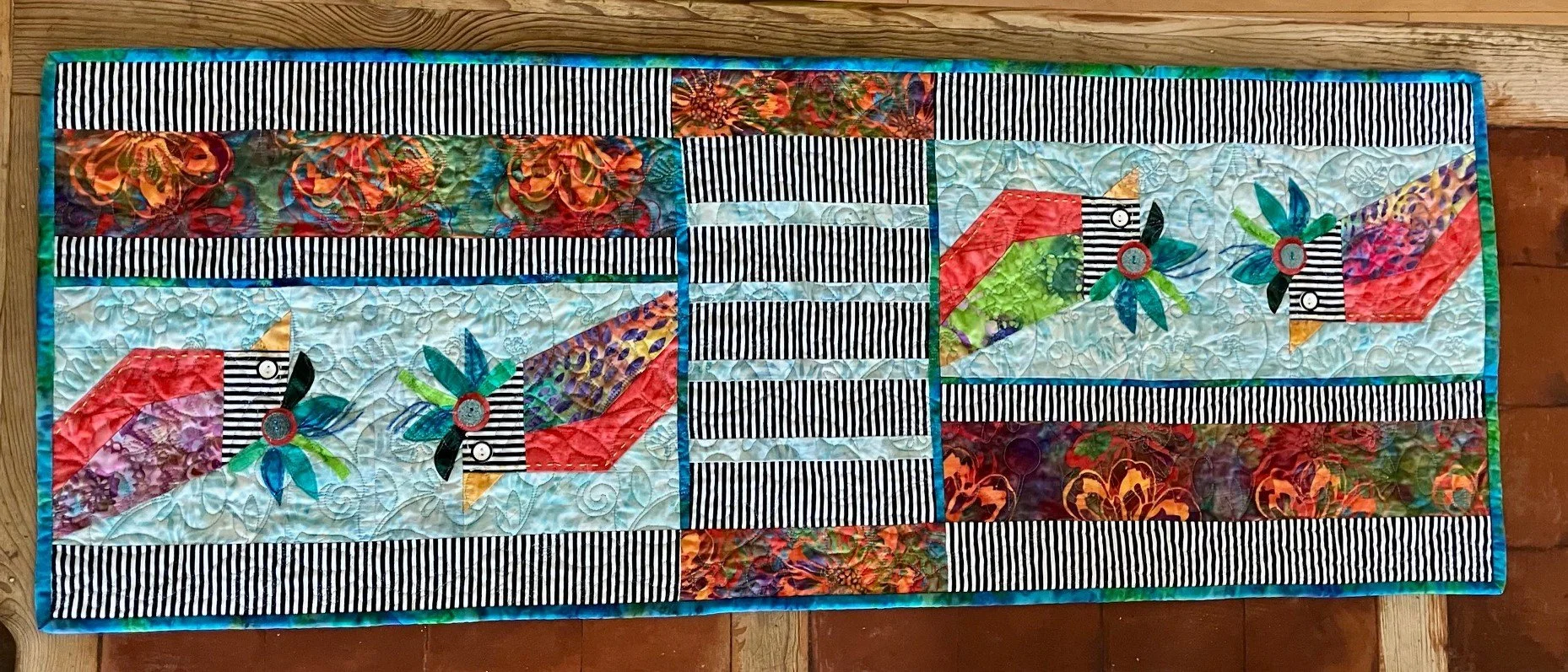 Krested 43" x 16" 4/26 Fancy Feathers Table Runner by Karen Brow