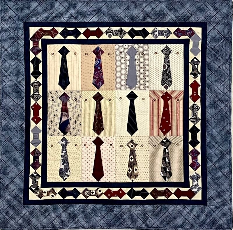Joe's Ties 8/26 40" x 40" Dad's Still Not Conservative by Liz Porter and Marianne Fons