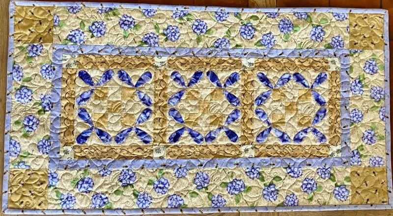 Karpenter 30" x 16" 4/26 Honey Bee's In Lavender Table Runner by Debbie Beaves