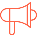 Icon of a red megaphone.