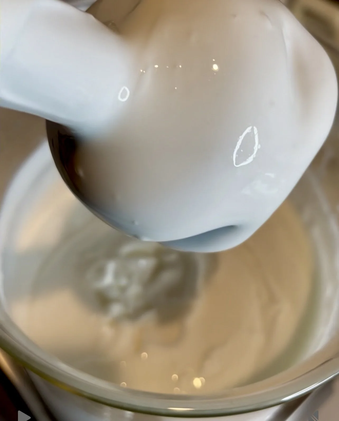Close-up mixer of my top selling Heavenly Rose Blend Body Yogurt formula.