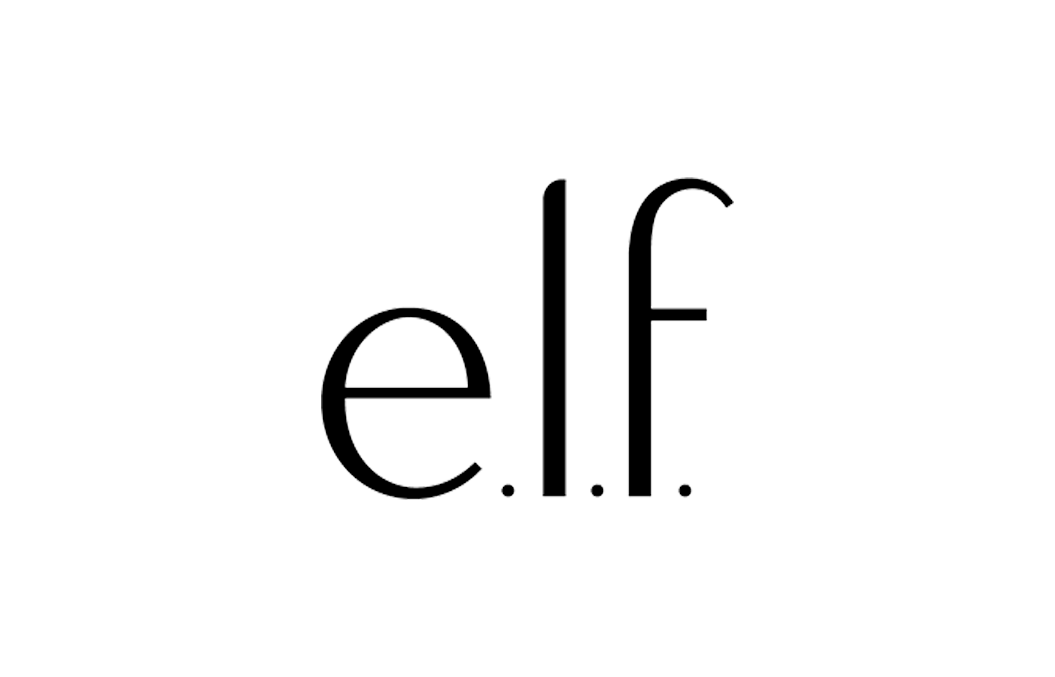RunPointLA: The image displays the word 'e.l.f.' in black text on a white background.