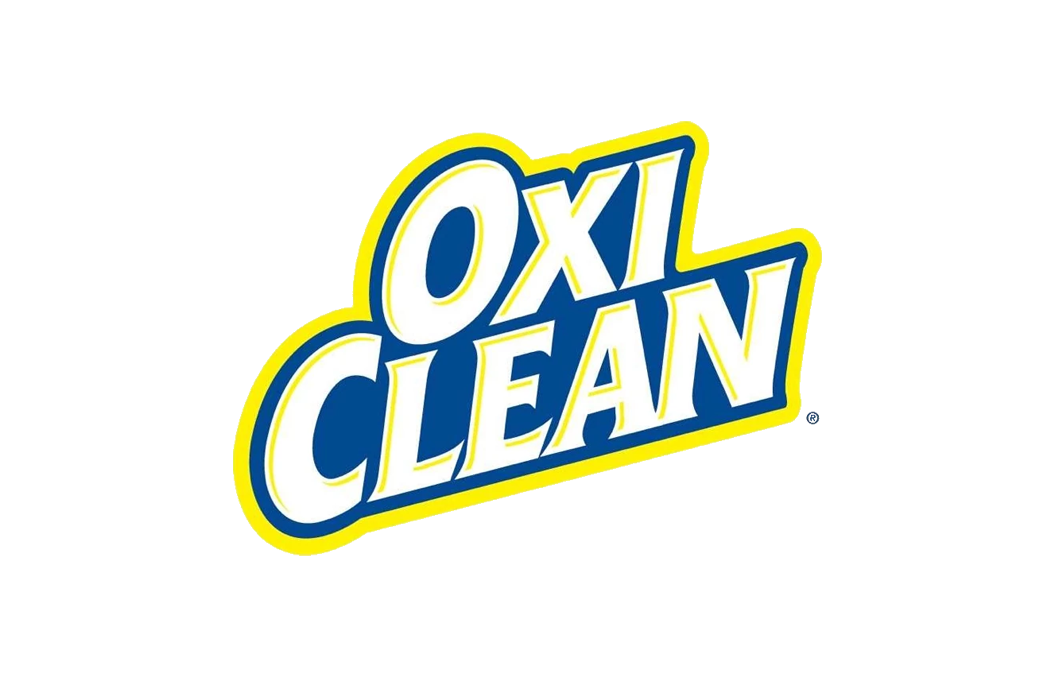 RunPointLA: Logo for OXI CLEAN in blue, yellow, and white colors with bold font.