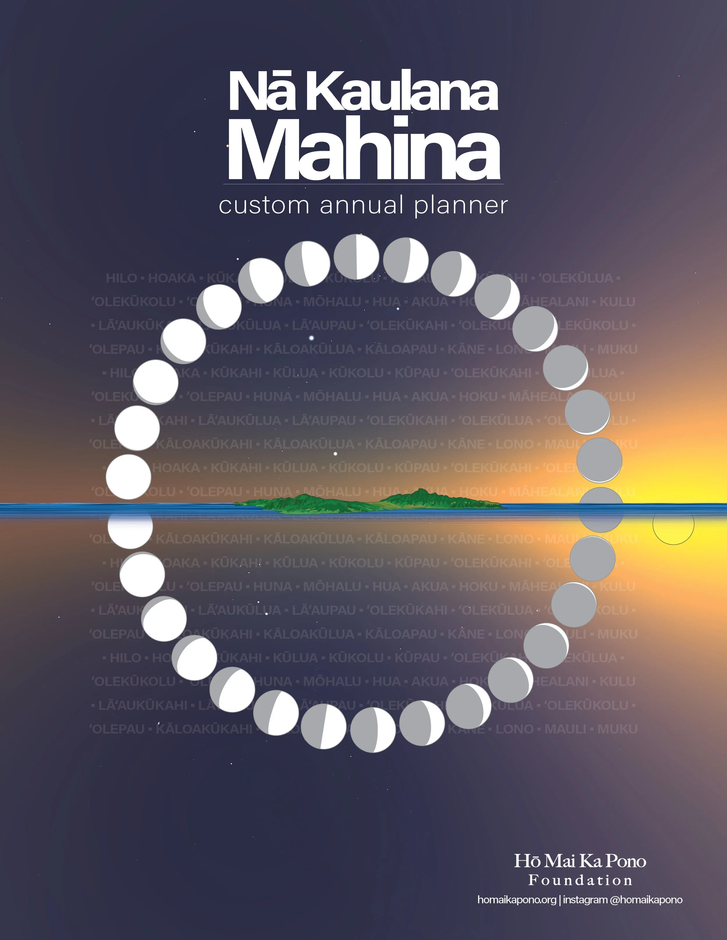 Nā Kaulana Mahina Custom Annual Planner