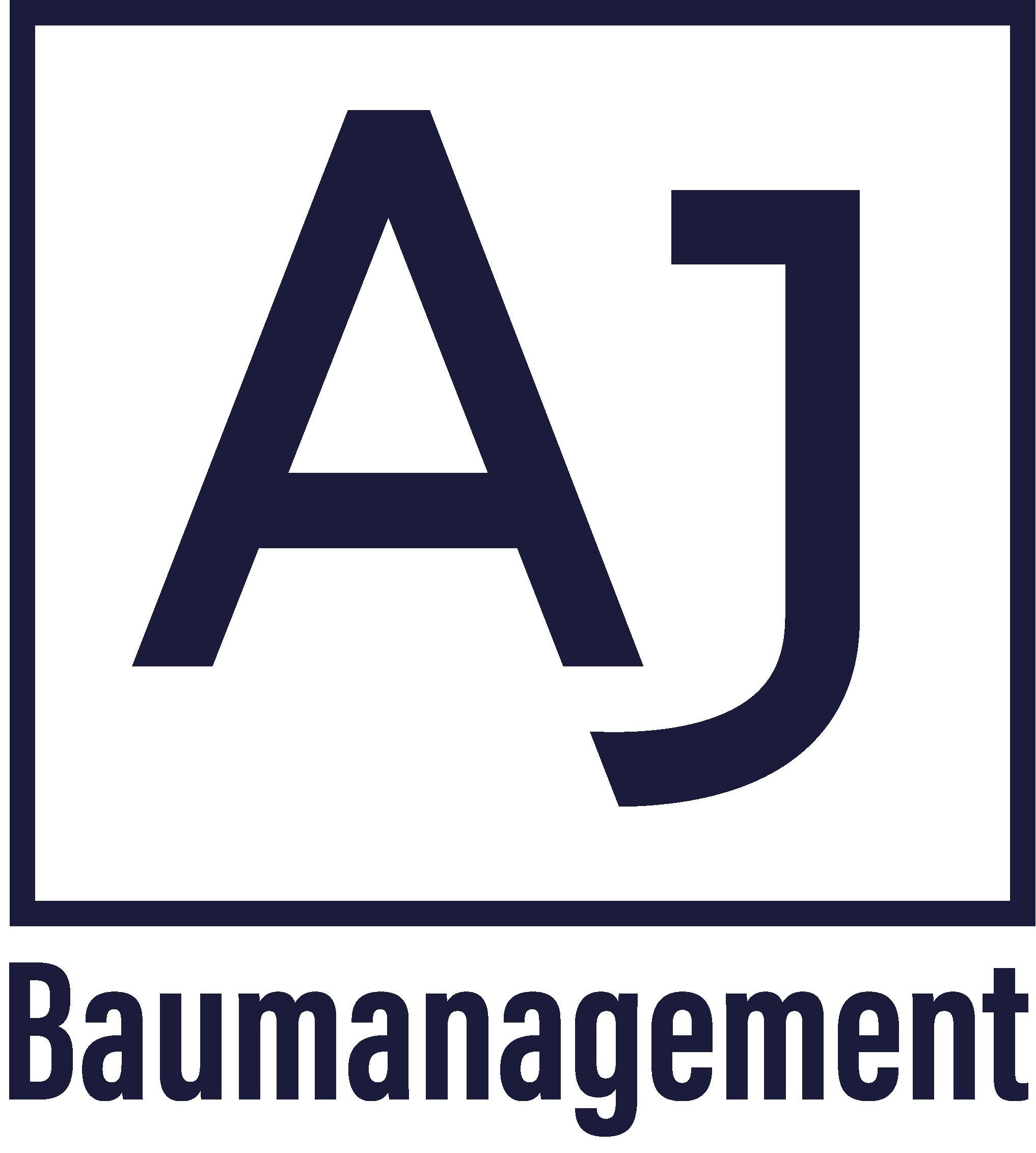 Logo mit den Buchstaben A und J und dem Text 'Baumanagement' darunter.