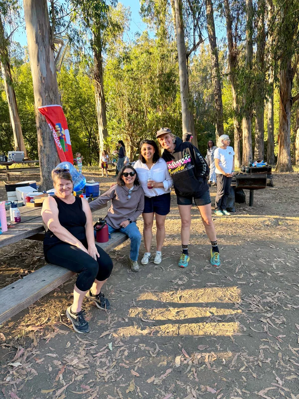 Families on a parent-organized camping trip