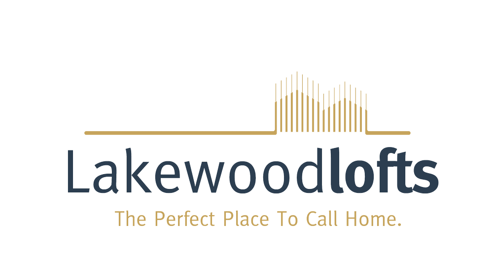 Lakewood Lofts logo: a stylized building with the tagline “The Perfect Place To Call Home.”