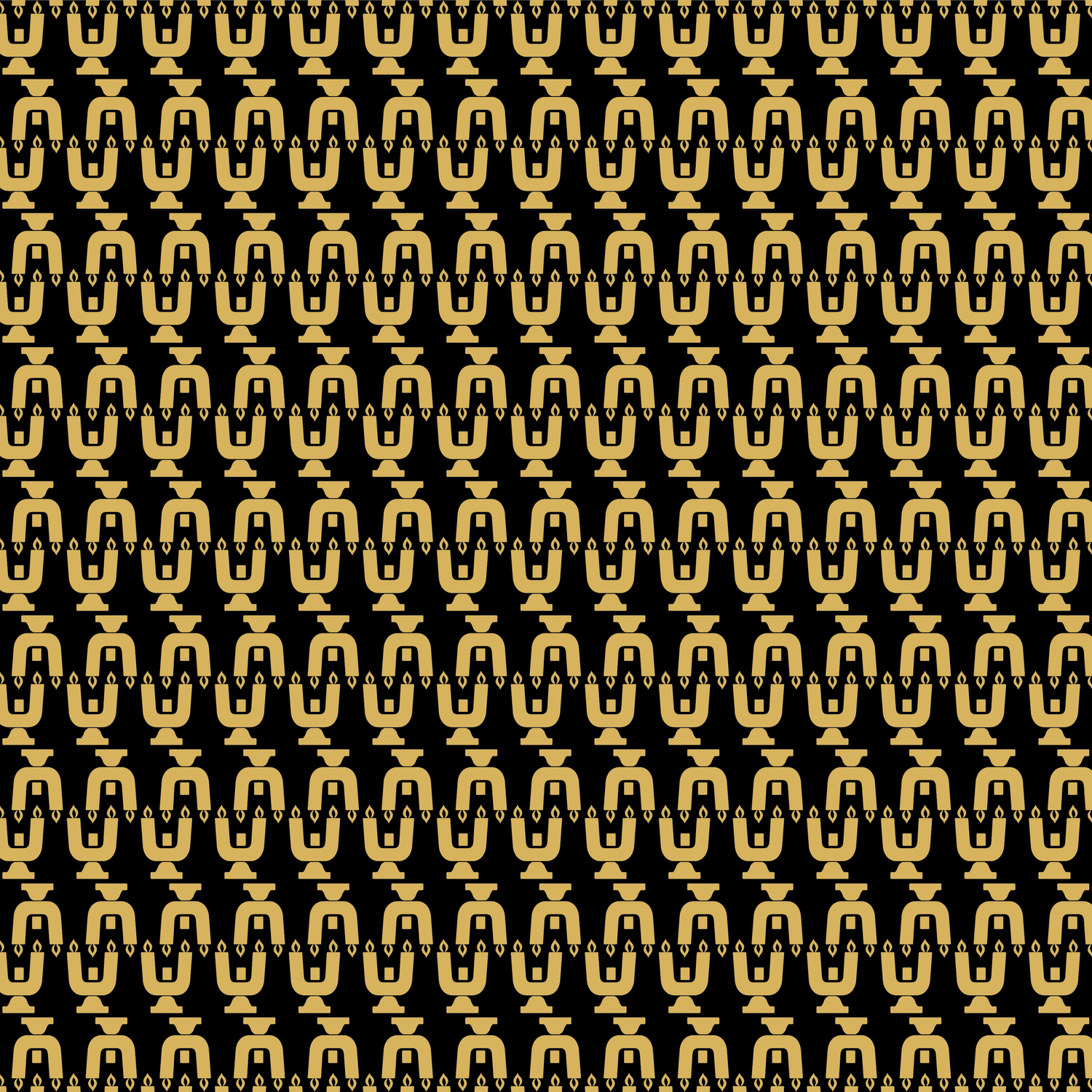The Tzidkas Yeladim icon pattern in gold on black