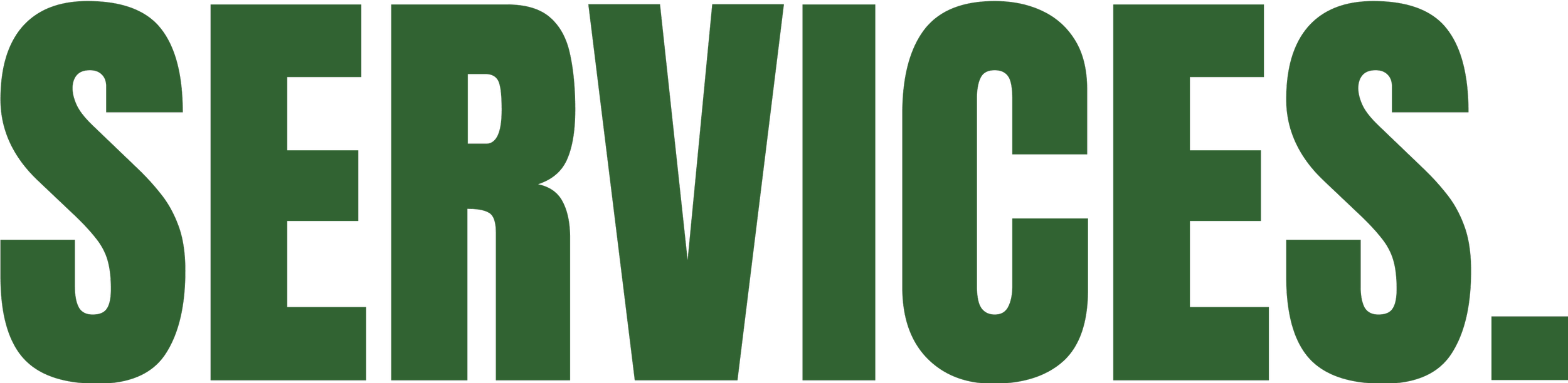 The word 'SERVICES' in large, bold, dark green capital letters on a black background.