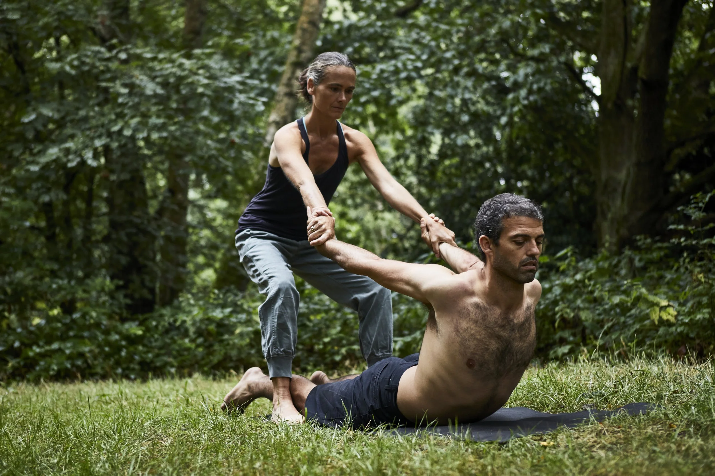 Ayurvedic yoga massage stretch