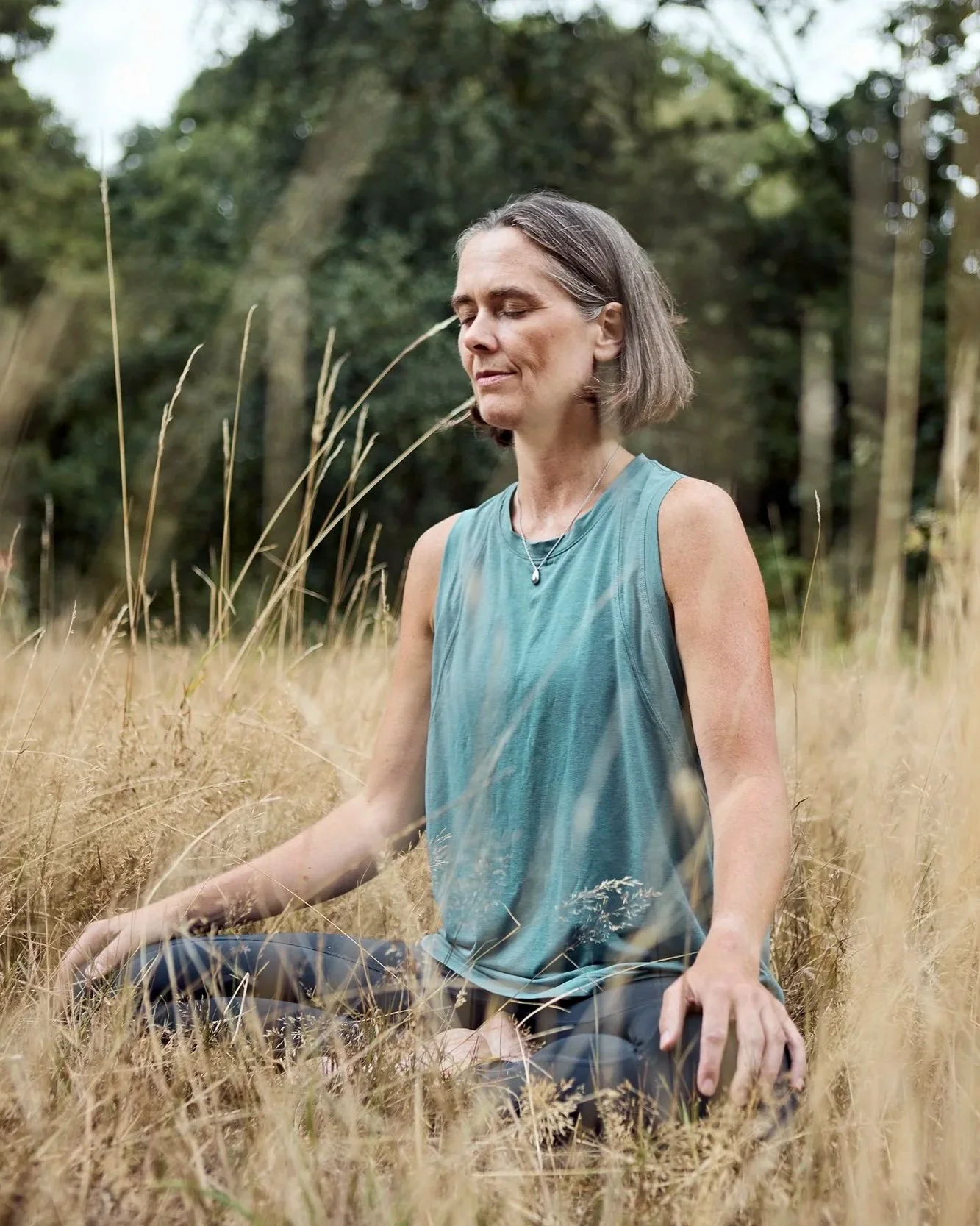 Meditation pose in nature