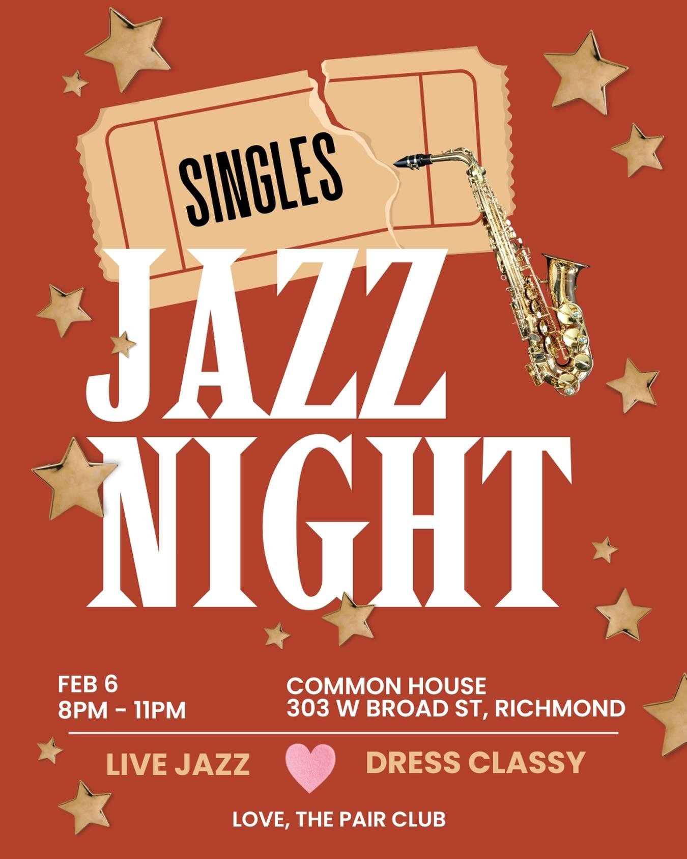The collab you&rsquo;ve all been waiting for... @thepairclub_ x @commonhouserva 💌

We&rsquo;re throwing a jazzy singles night in the coziest, classiest spot in town and you&rsquo;re personally invited!

Think silver screen vibes meets modern romance