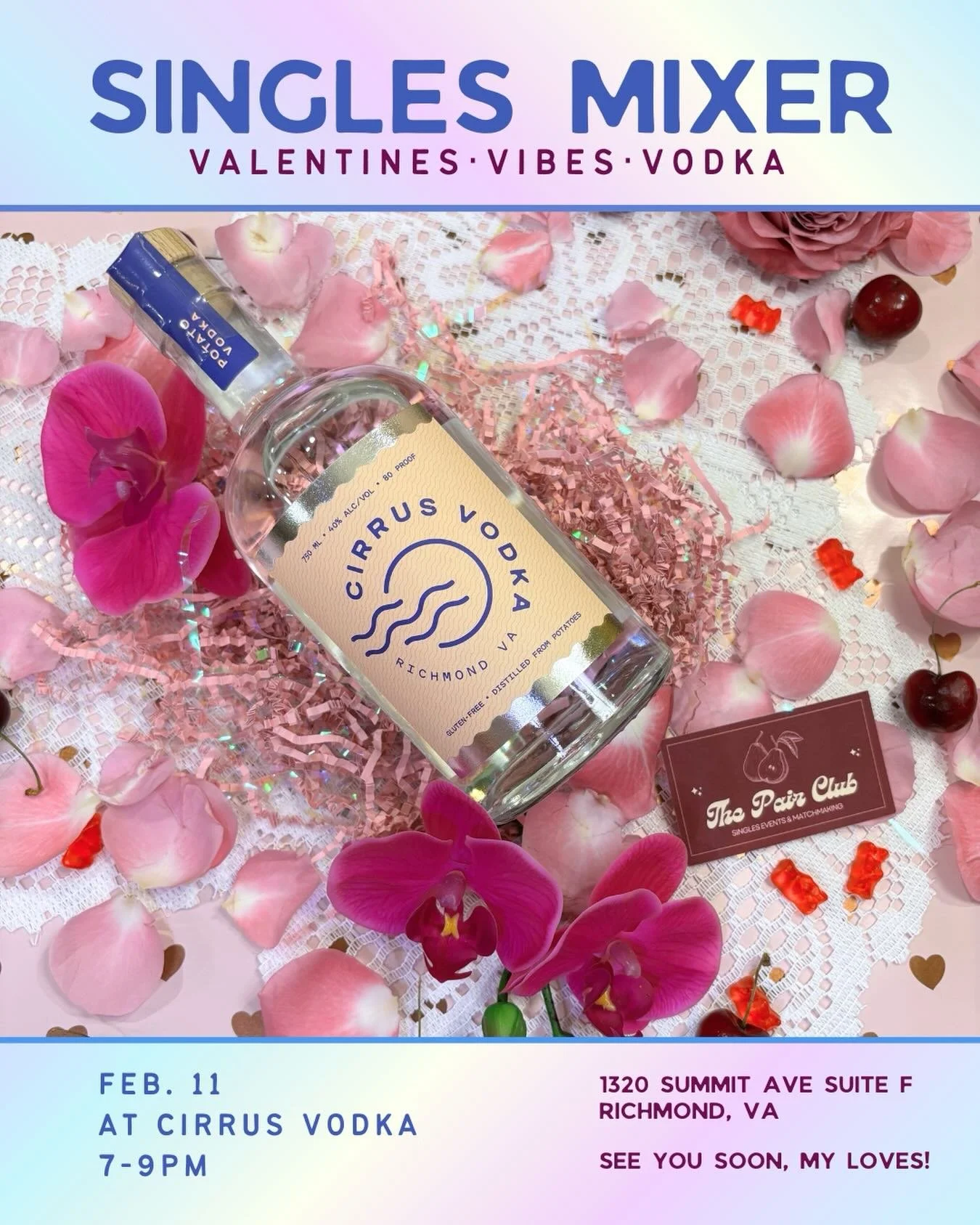 Right on time to find your Valentine&hellip; or just have a really good cocktail. 🍸💘

Join us for a cozy pre-Valentine&rsquo;s singles mixer at @cirrusvodka because in 2026, being single is something to savor.

✨ Sunday, Feb 11 | 7&ndash;9PM
🎟️ 40