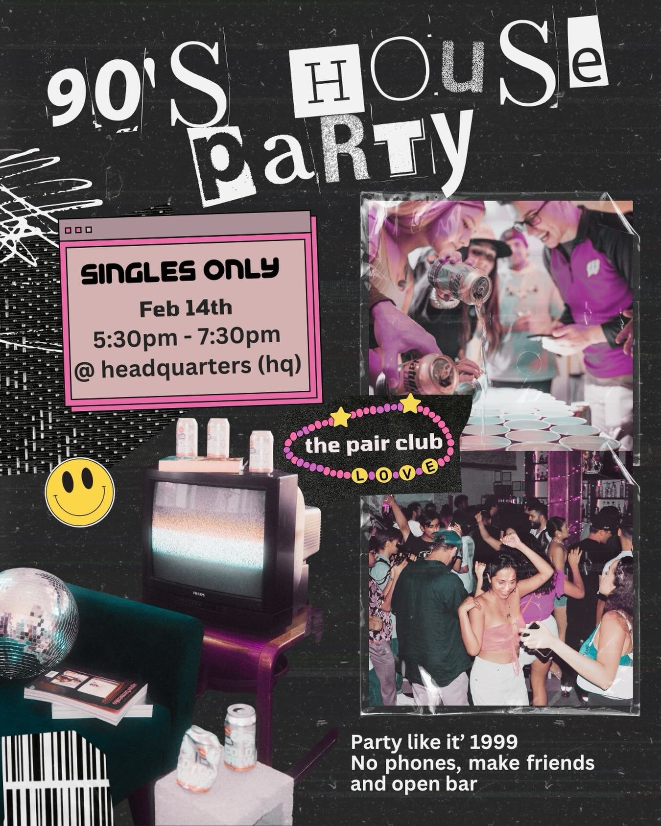 💔😈 Valentine&rsquo;s Day got you down? Come get down with us. 😈💔

We&rsquo;re throwing a 90&rsquo;s HOUSE PARTY at @hqrva because being single is cool and it&rsquo;s time we start acting like it.

This is not a sad singles mixer.
This is a no-pho