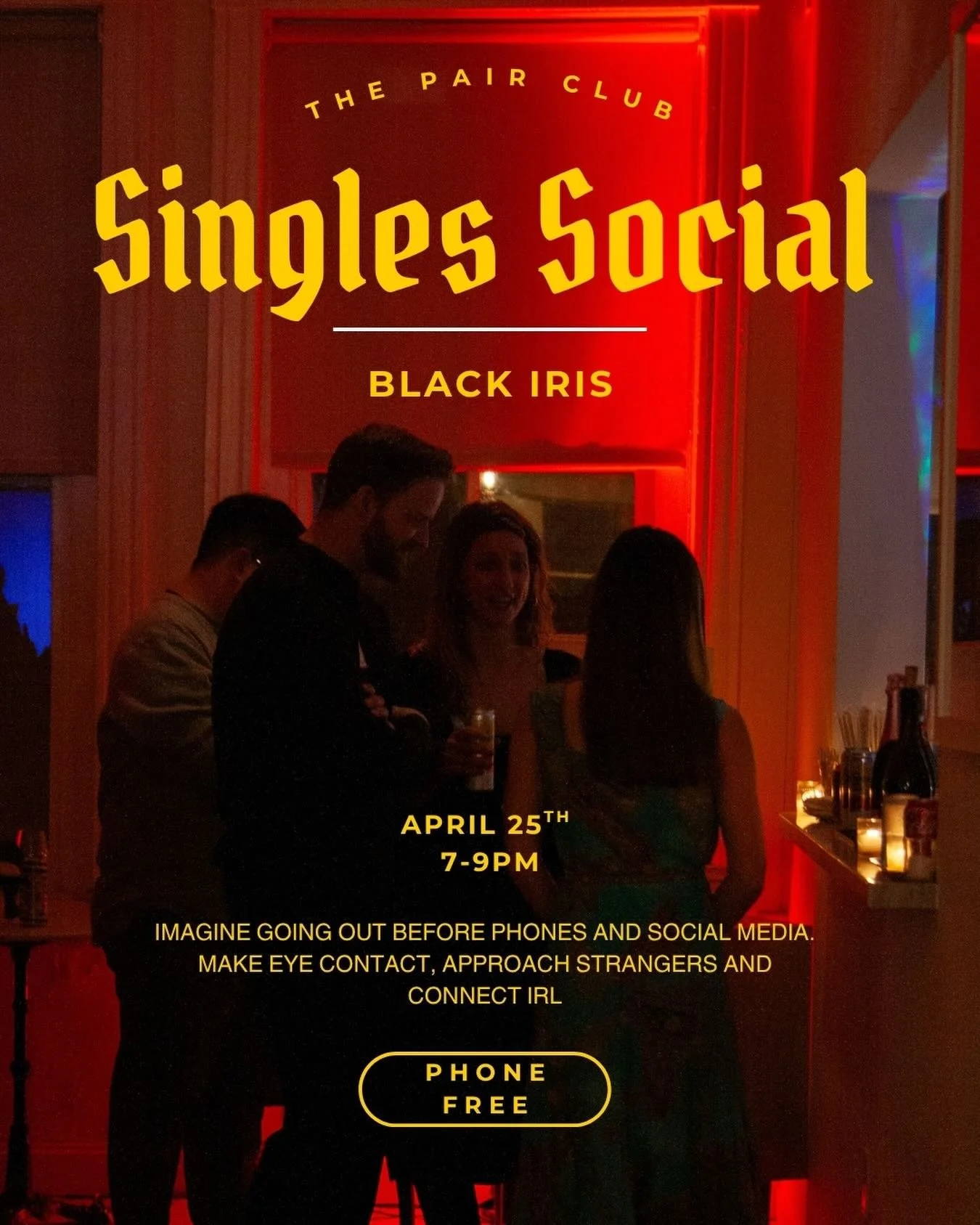 🖤 warm nights are back&hellip; and it&rsquo;s time to remember what it feels like to be alive!

put the phone down and go out on the town bb! 
we&rsquo;re hosting a phone-free singles social @black.iris.social.club 

Don&rsquo;t worry we got the vib