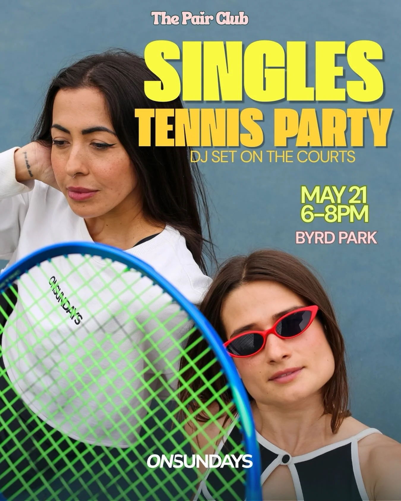 🎾💿 TENNIS&hellip; okay but can we
MAKE IT A RAVE!?!? 💿🎾

we&rsquo;re combining two of our favorite things: 
edm + tennis

a dream collab with @onsundaysclub + @thepairclub_ 

just two entrepreneur girlies bringing the dance party to the courts at