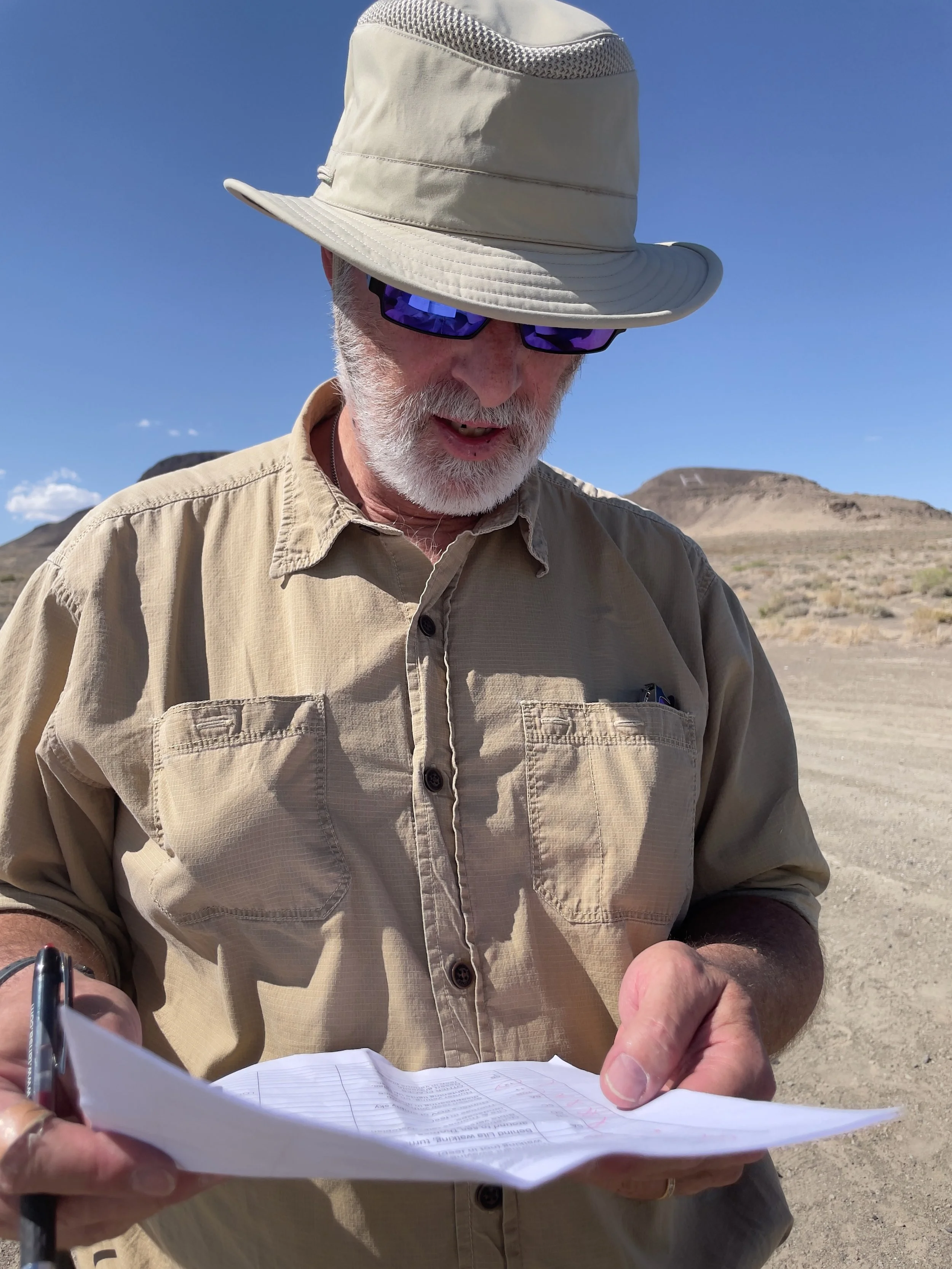 David checking the shot list on a faith-based sci-fi short film in Northern Nevada, 2025.