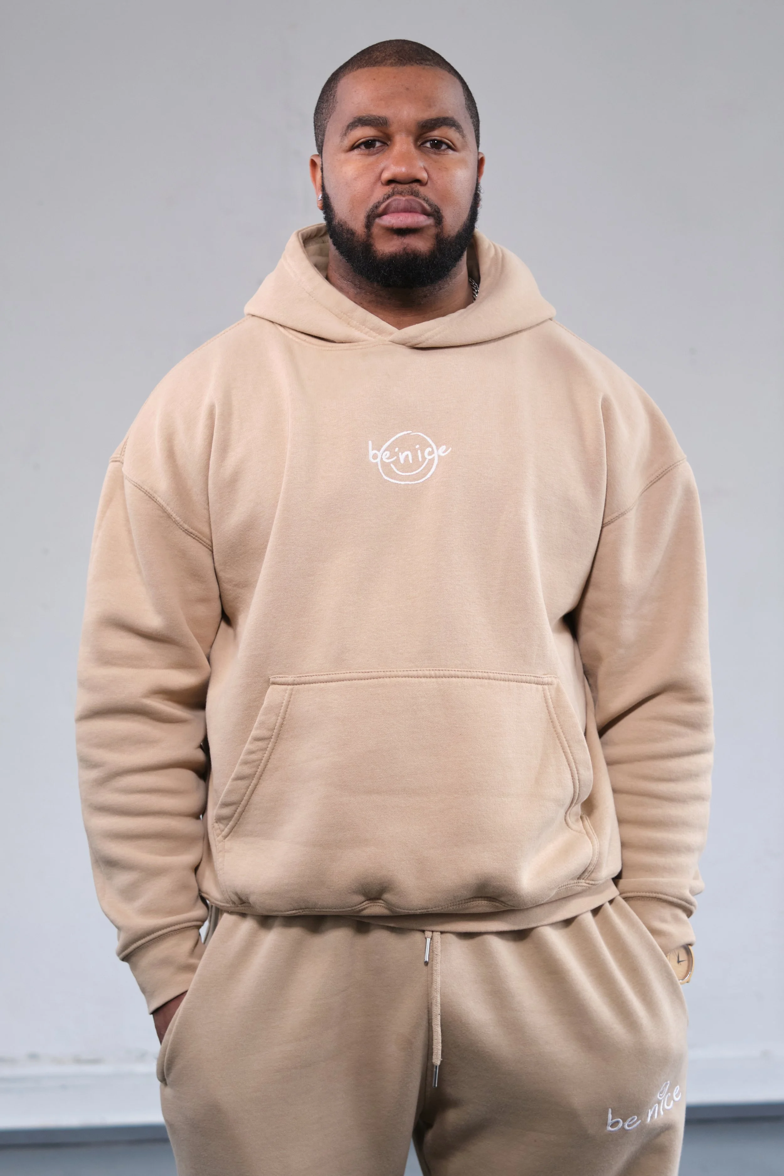 beige evergreen hoodie