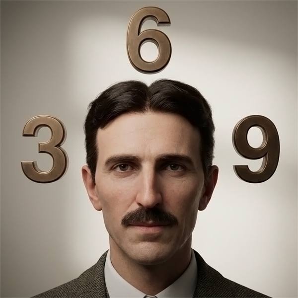 Vintage portrait of inventor Nikola Tesla, whose theories on the numbers 3, 6, and 9 inspired modern manifestation techniques.