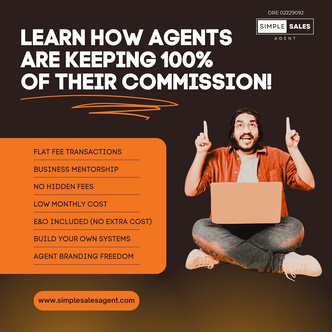 🚨 ATTN: REAL ESTATE AGENTS 

In markets like ours, where your average sale earns $25K+&hellip; why are you still splitting that with your broker?

At Simple Sales Agent, agents across Southern California are keeping 100% of their commission &mdash; 