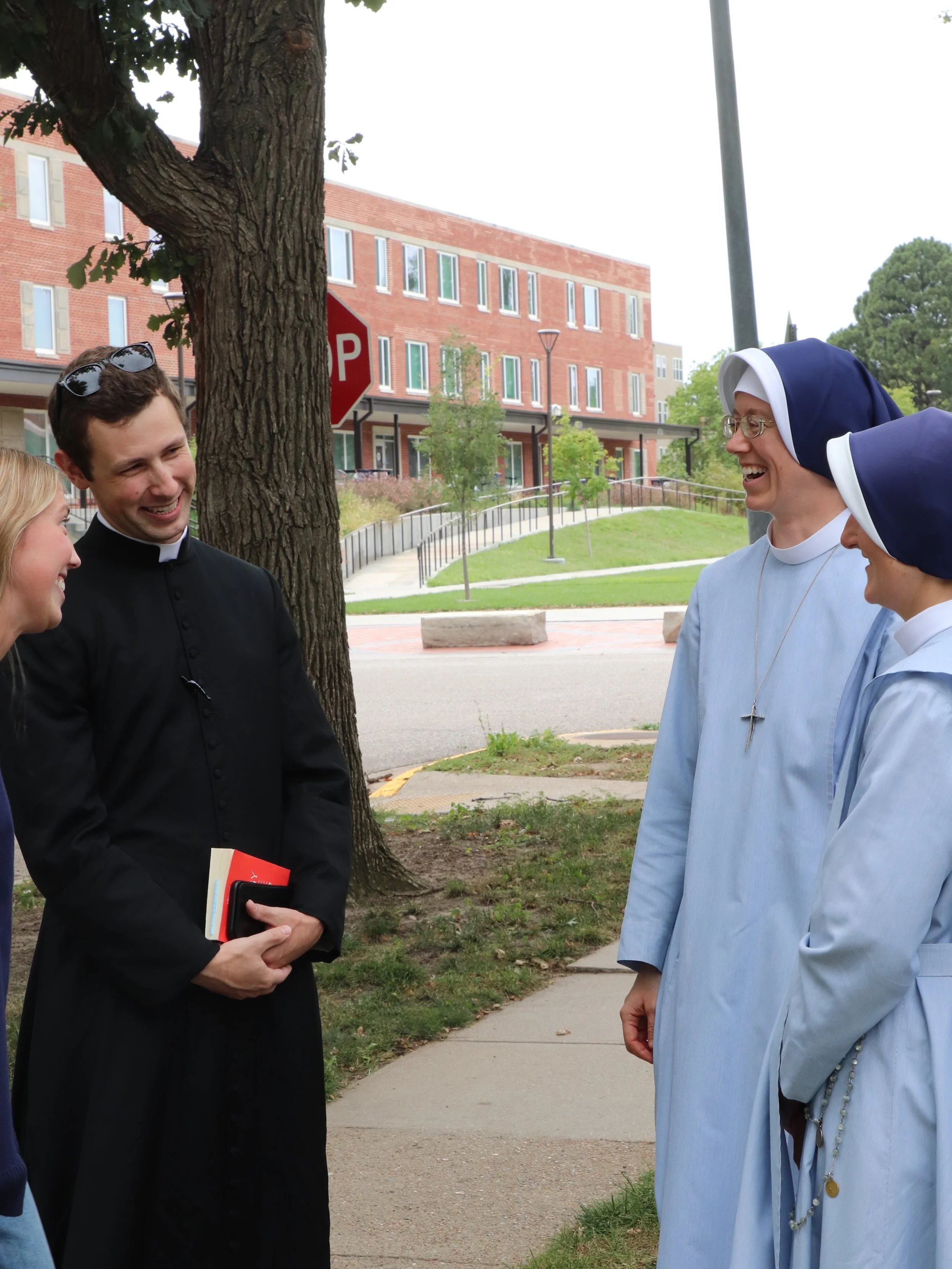 What a gift to have the School Sisters of Christ the King visit us recently! While they were here, they shared their stories, met with students, and even gave a talk on TOTAL SURRENDER. The discernment of vocations plays a big role in every student's