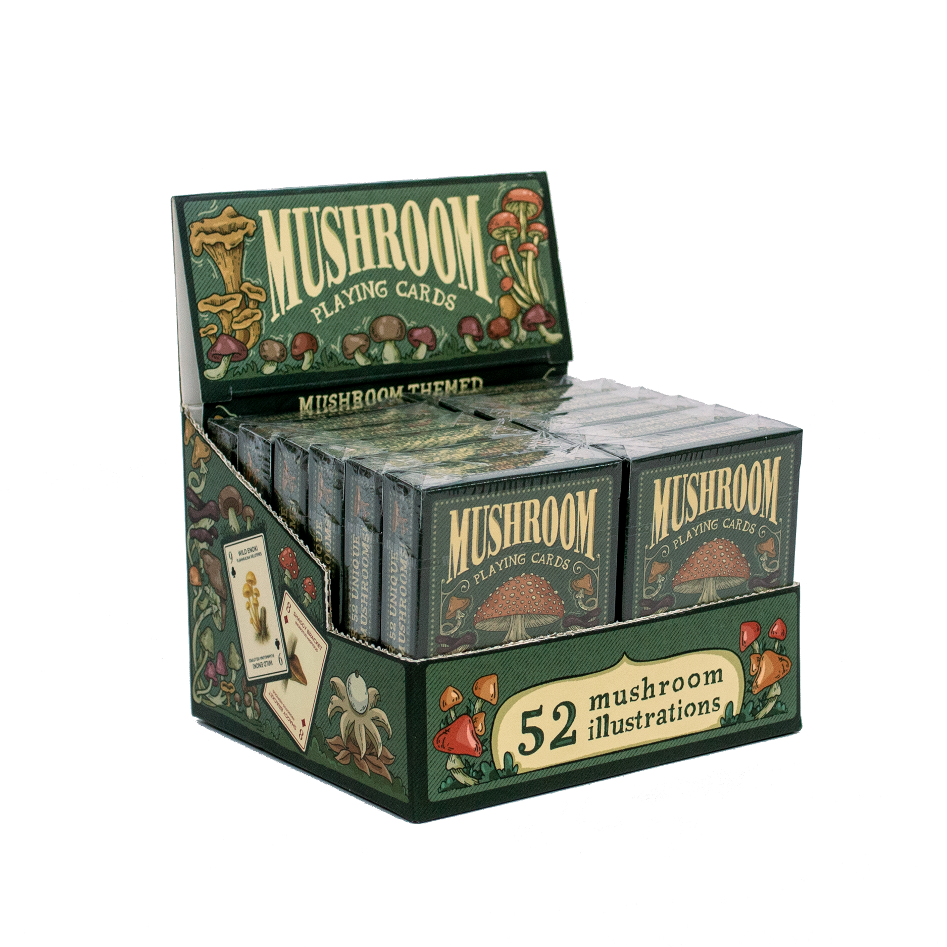 Mushroom Playing Cards - 12 Decks with Retail Display Box